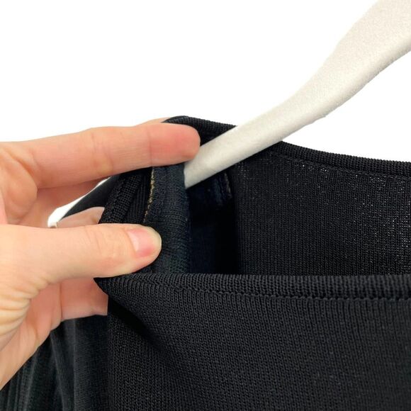 Misook black acrylic flare pleated sleeves top Sz S - Picture 4 of 7